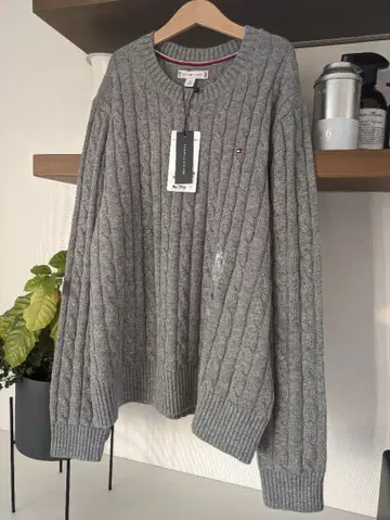 Tommy Hilfiger 케이블 니트 스웨터 XL 그레이