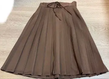 F i.n.t 핀트 프론트 레이스업 플리츠 스커트 브라운