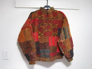 과테말라 블루종 네이티브 자수 90년대 패치워크