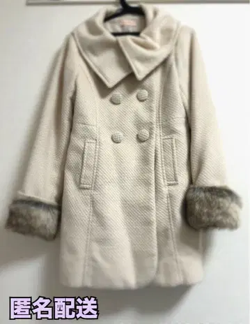 아이보리 더블 브레스트 롱 코트