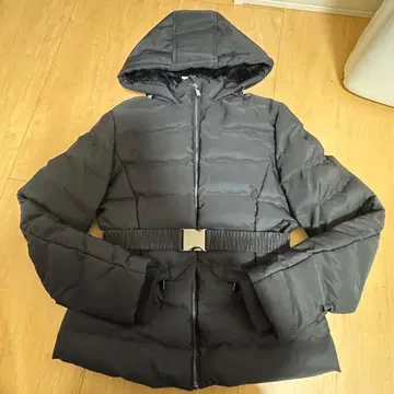 ZARA 다운 자켓 숏 페플럼 벨트 블랙 아우터