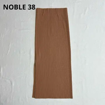 새상품급 NOBLE 노블 골지 타이트 스커트 카멜 38