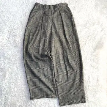 니코앤드 체크 와이드 팬츠 그레이 사이즈 4 세탁 가능 기모