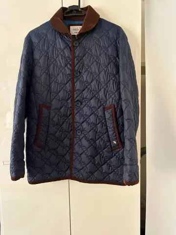 아놀드 파머 네이비 퀼팅 자켓 코듀로이 옷깃