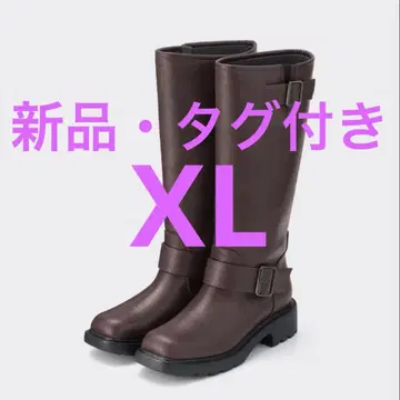 지유 GU 바이커 롱 부츠 롱 부츠 다크 브라운 XL 새상품