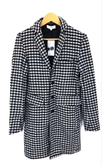 하운드 투스 패턴 싱글 브레스티드 코트 남성용 S 사이즈