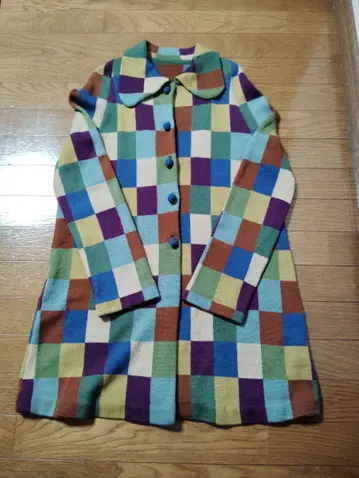 시빌라 (택 없음) 패치워크 패턴 니트 코트