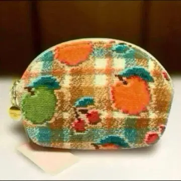 완판템 레트로 후르츠 체크 페이 쉘형 파우치 S