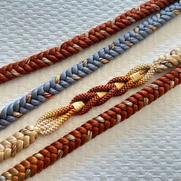 허리띠 탁한 블루 x 브라운 x 금실 새상품급