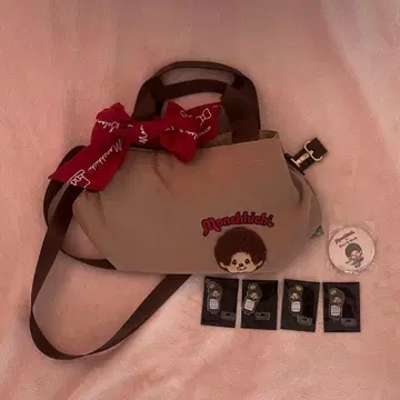 몽치치 색소폰 바 백 캔뱃지 아크릴 스탠드 2way 베이지 한정판