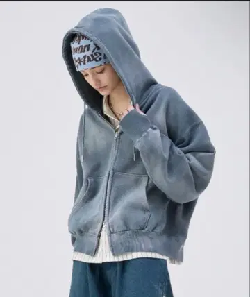 [soerte] 헤비 웨이트 더블 지퍼 후디 [짧은 기장]