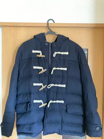 네이비 더플 코트 스타일 다운 자켓