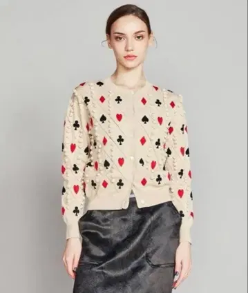 더블 스탠다드 클로징 트럼프 무늬 가디건