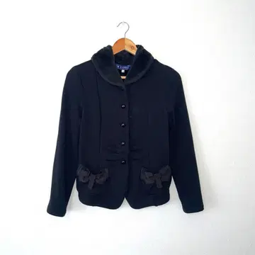 엠즈 그레이시 퍼 옷깃 리본 자켓 블랙 38