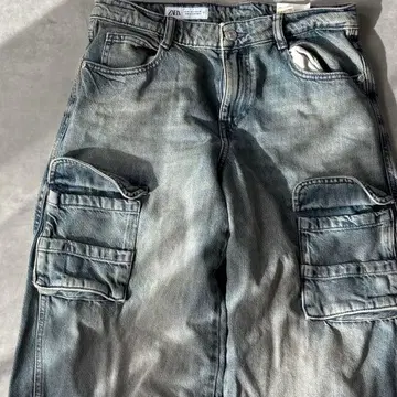 15418 택 포함 ZARA 카고 데님 청바지