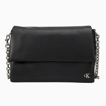 Calvin Klein 블랙 가죽 숄더백