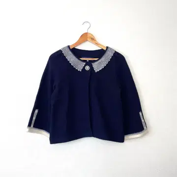 엠즈 그레이시 펄 옷깃 비쥬 자켓 네이비 38