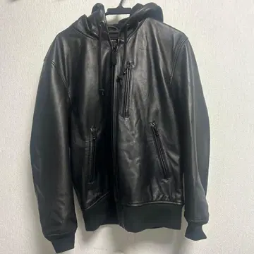 아비렉스 가죽 자켓 후디 후드티