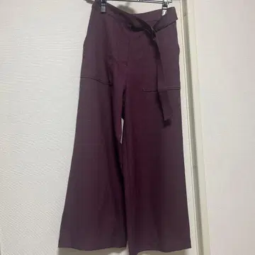 퍼플 와이드 팬츠 벨트 포함