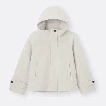 GU 코지 멜톤 숏 후디 코트