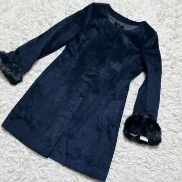 [ c6759 ] 새상품 CECIL McBEE 노카라 코트 네이비