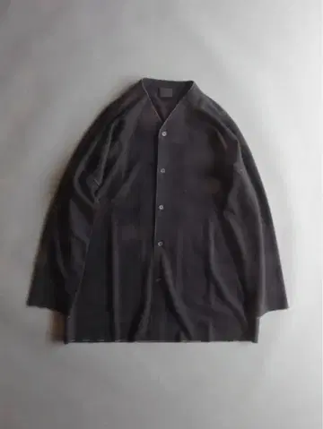 야마우치 밀도 울 니트 노카라 가디건