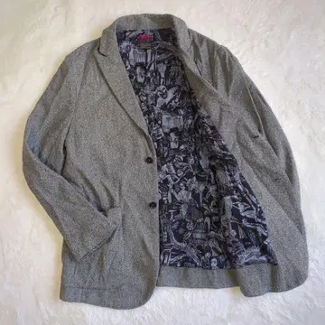 브루나보인 테일러드 자켓 코트 헤링본 벨트 패턴 실크 혼방