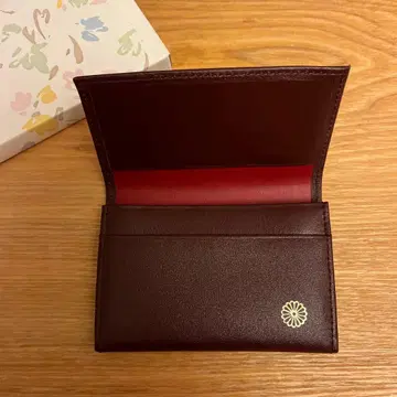 [황궁 한정품] 국화 문양 명함지갑 와인 컬러