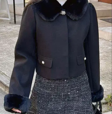 INGNI 잉그 4way 비쥬 버튼 숏코트 M 사이즈 블랙