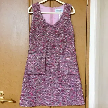 아베닐 에투알 오버롤 스커트 트위드 원피스 핑크