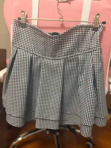 미셸 마카롱 체크 무늬 슬림 레그 스커트 m 사이즈
