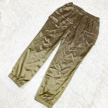 PLST 플라스테 캐주얼 팬츠 허리밴딩 탁한 골드 L 사이즈