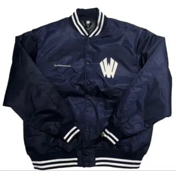 w by virgowearworks 나일론 스타디움 자켓 네이비