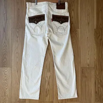 에드윈 화이트 스트레이트 청바지 34사이즈 일본제