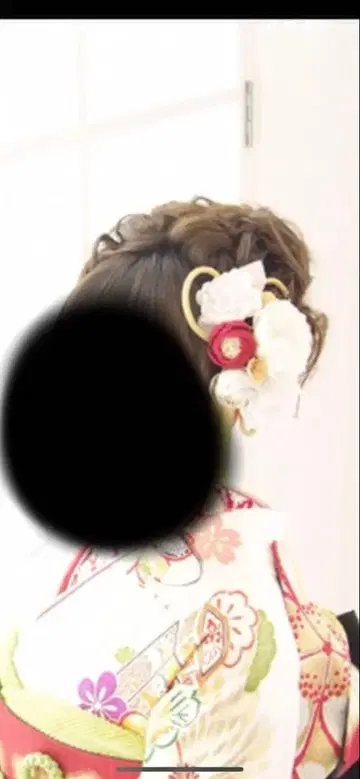 일본 의류 머리 장식 꽃 장식 골드 컬러 링 성인식