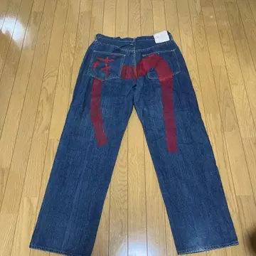 에비수 데님 no2 w34 빅카모메 프린트 청바지