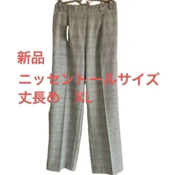 새상품 니센테일 XL 그레이 계열 체크 슬랙스