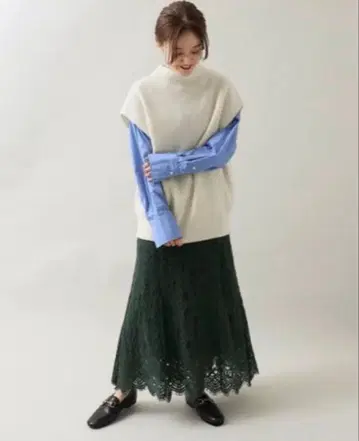 새상품급! IENA 이에나 멋진 플라워 레이스 플레어 스커트 전체 레이스