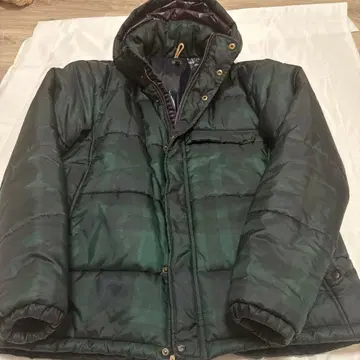 폴스미스 다크 그린 체크 무늬 다운 자켓