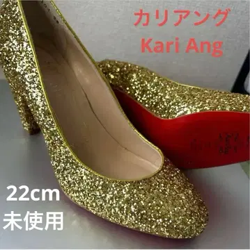 미사용 Kari Ang 골드 글리터 하이힐