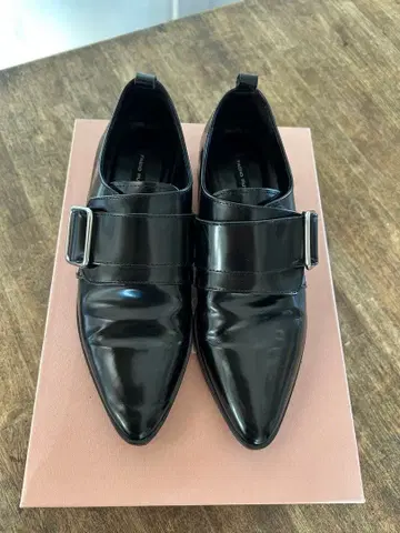 고품질 FARAH RUSCONI 블랙 벨트 로퍼 35(22.5)