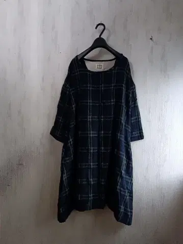 루시엘 울 체크 원피스 튜닉