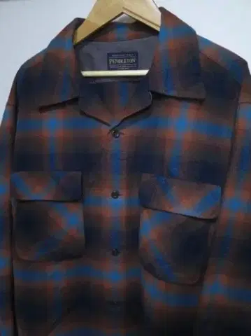 PENDLETON 보드 셔츠 L 코튼 플란넬 셔츠 옴브레 체크