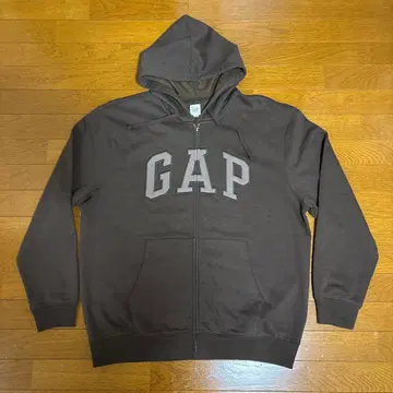 릴랙스 GAP 로고 집업 후드티 브라운