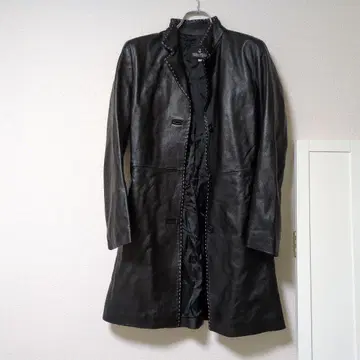 VERA PELLE 블랙 가죽 코트 이탈리아제