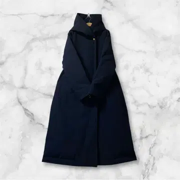 펠리시모 이디트 롱다운 A라인 발수 가공 벨트 포함 네이비