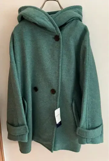 베이직 스톡 후드 부착 미들 기장 코쿤 코트