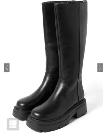 블랙 가죽풍 롱 부츠 24.0cm