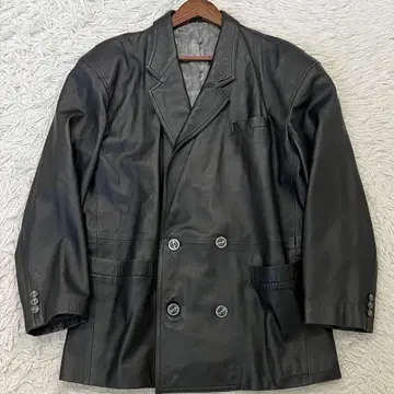 레어 가죽 자켓 테일러드 더블 양가죽 리얼 페이즐리 블랙 L