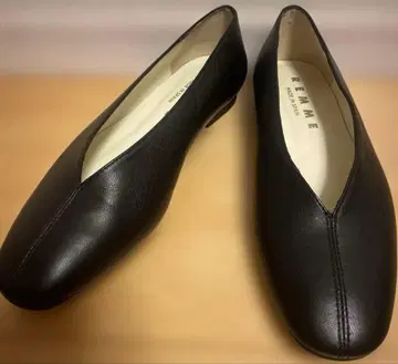 [컨디션 최상] REMME 레메 가죽 펌프스 플랫 펌프스 24.0 블랙